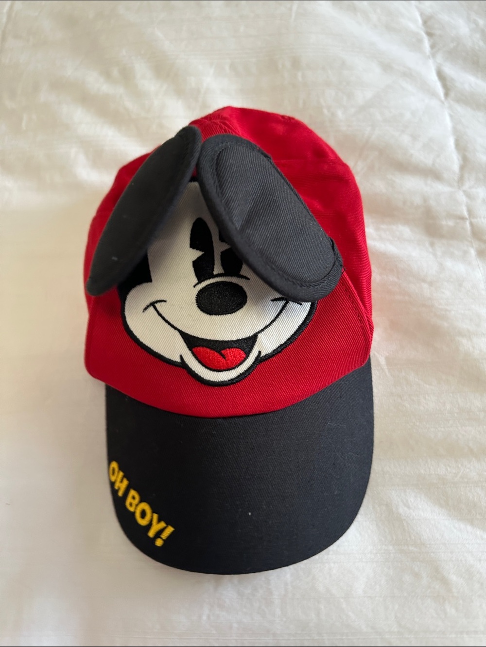 Disney Mickey Mouse Red and Black Kids Cap with Flap Ears